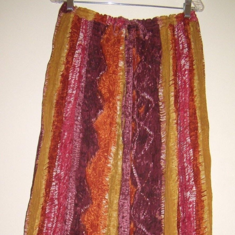 Vintage Broomstick Crinkle Drawstring Waist Skirt Gem
